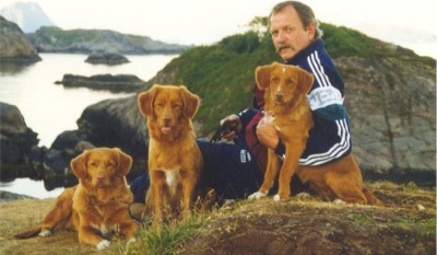 Eivind med Anya, Kazita og Janis i Lofoten 1997